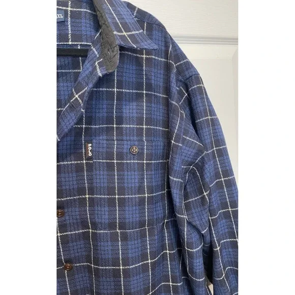 Vtg Polo Ralph Lauren Mens Barlowe Button Up Shirt Size XL Plaid Wool 90s Grunge - Picture 3 of 11